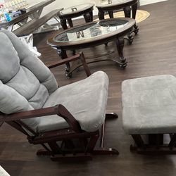 Slider Rocking Chair With Sliding Foot Rest