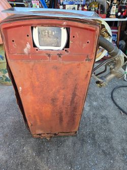 Vintage Gas Pump with Nozzle and Hose