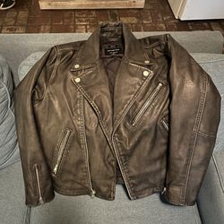 Abercrombie & Fitch Vegan Leather Biker Jacket 