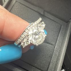 Wedding Ring, Size 7, White Gold And Diamonds