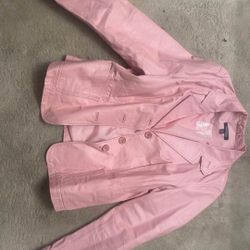 Pink Genuine Leather Jacket 