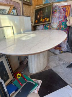 Oval Marble Dining Table 70l 40w 20h