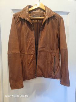 Marc New York Brown Leather Zip Jacket