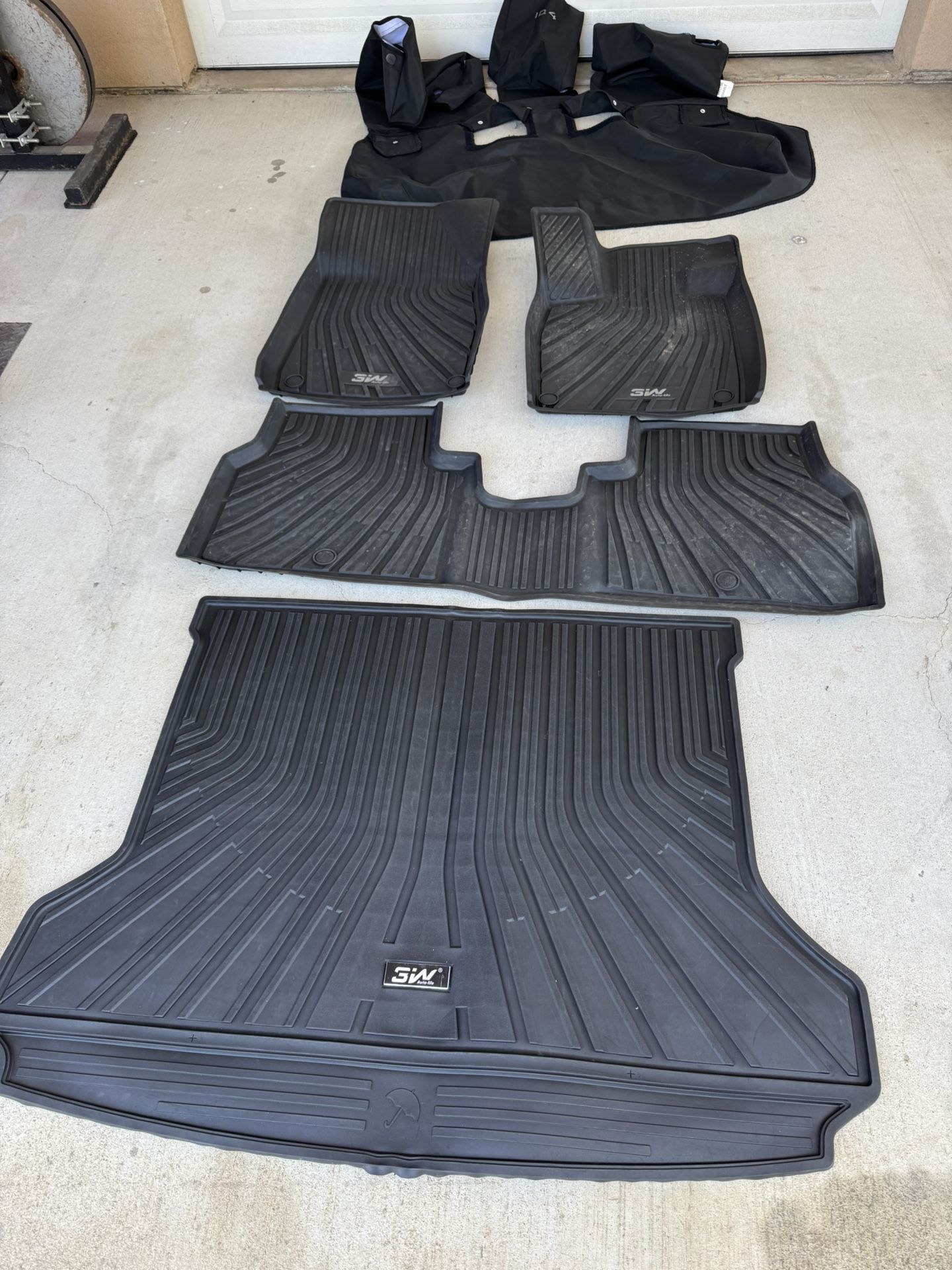 3W Floor Mats & Cargo Liner Fit for Volkswagen ID.4 2021-2024 2025, All Weather ID4 Accessories Custom Fit Floor Liner 1st, 2nd Row and Trunk Mat Full