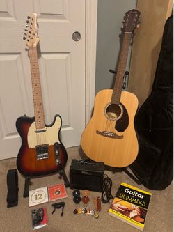Electric & Acoustic Guitar Bundle – Great Condition – Perfect Beginner Guitar Set
