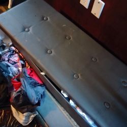Gray  Collapsible Sturdy Storage Bench 