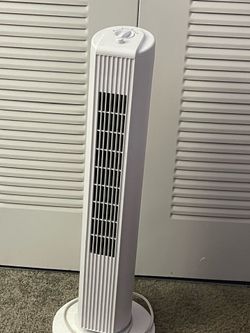 White Tower Fan with Knob Control