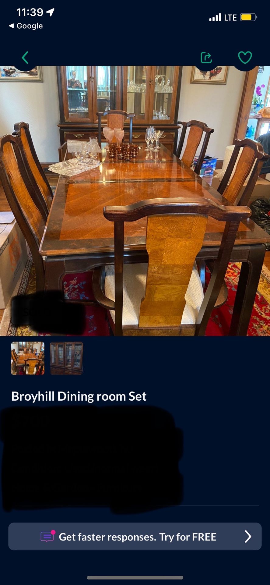 Broyhill Dinning Room Set 