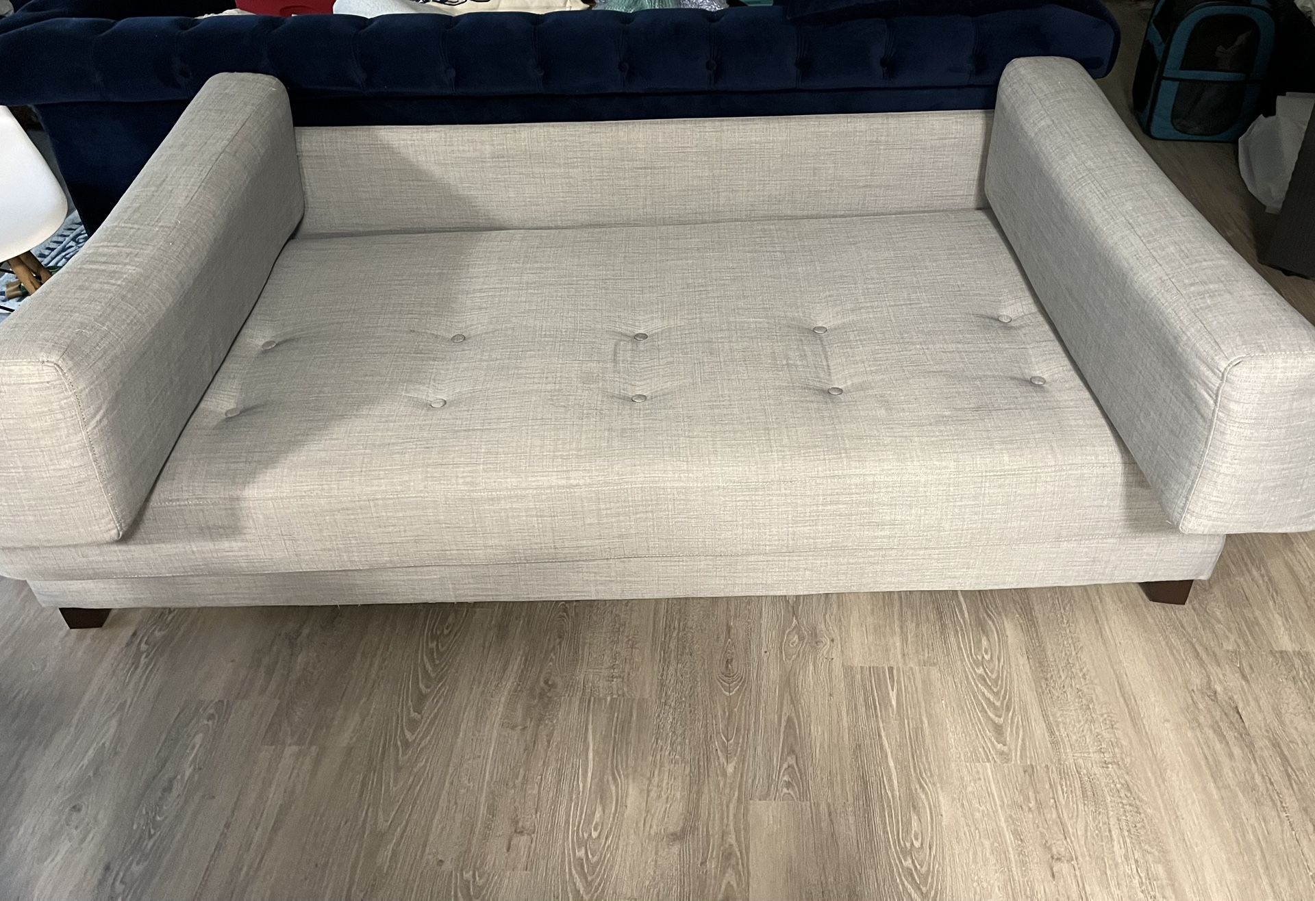 Grey world Market couch converts to twin futon/bed for Sale in