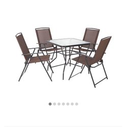 Outdoor Patio Dining Set for 3 People, Metal Patio Furniture Table and Chair Set 