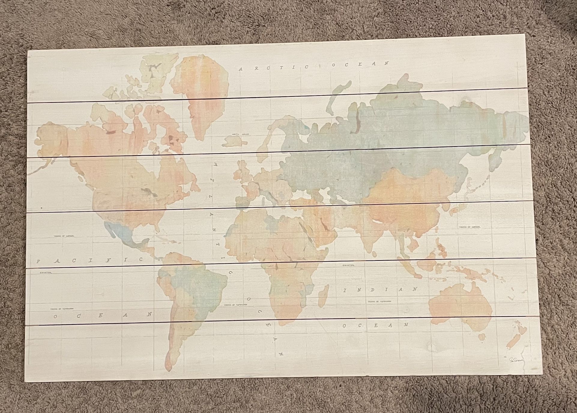 Rustic World Map Wall Art – 23 5/8” x 35 1/4”