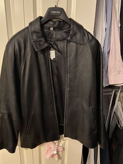 Black Leather Jacket - Size Large
