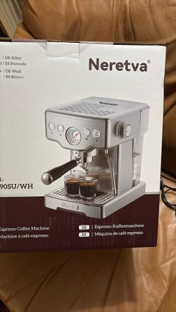 Neretva 15 Bar Espresso Machine with Milk Frother Steam Wand for Cappuccino, Latte, Macchiato, 1450W Professional Coffee Machine 1.8L Removable Water 