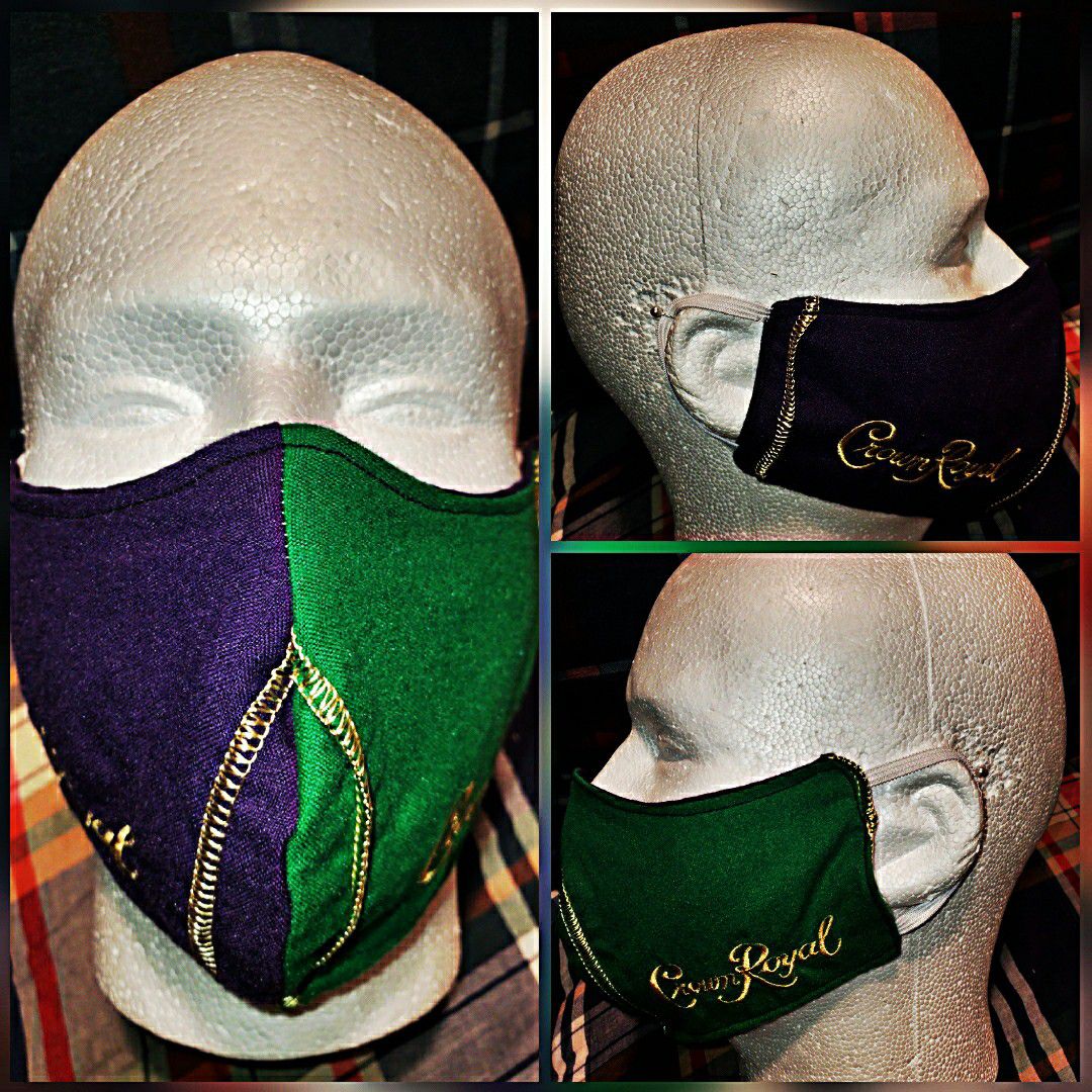 Crown Royal Purple & Green Medium Face Mask