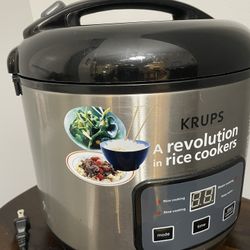 KRUPS Automatic Rice Cooker FDH212 in Silver - 20 Cups Cooked Rice Capacity 