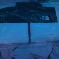 north face puffer white & black 