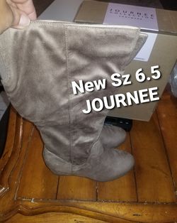 New Size 6.5 womens taupe beige wedge boots faux suede fall winter fashion