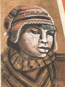 Original Portrait Painting - Bolivian Folk Art - Signed by Artist