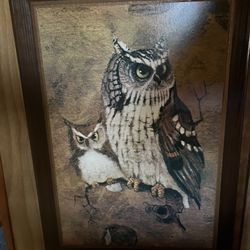 Vintage Wall Art, Owls