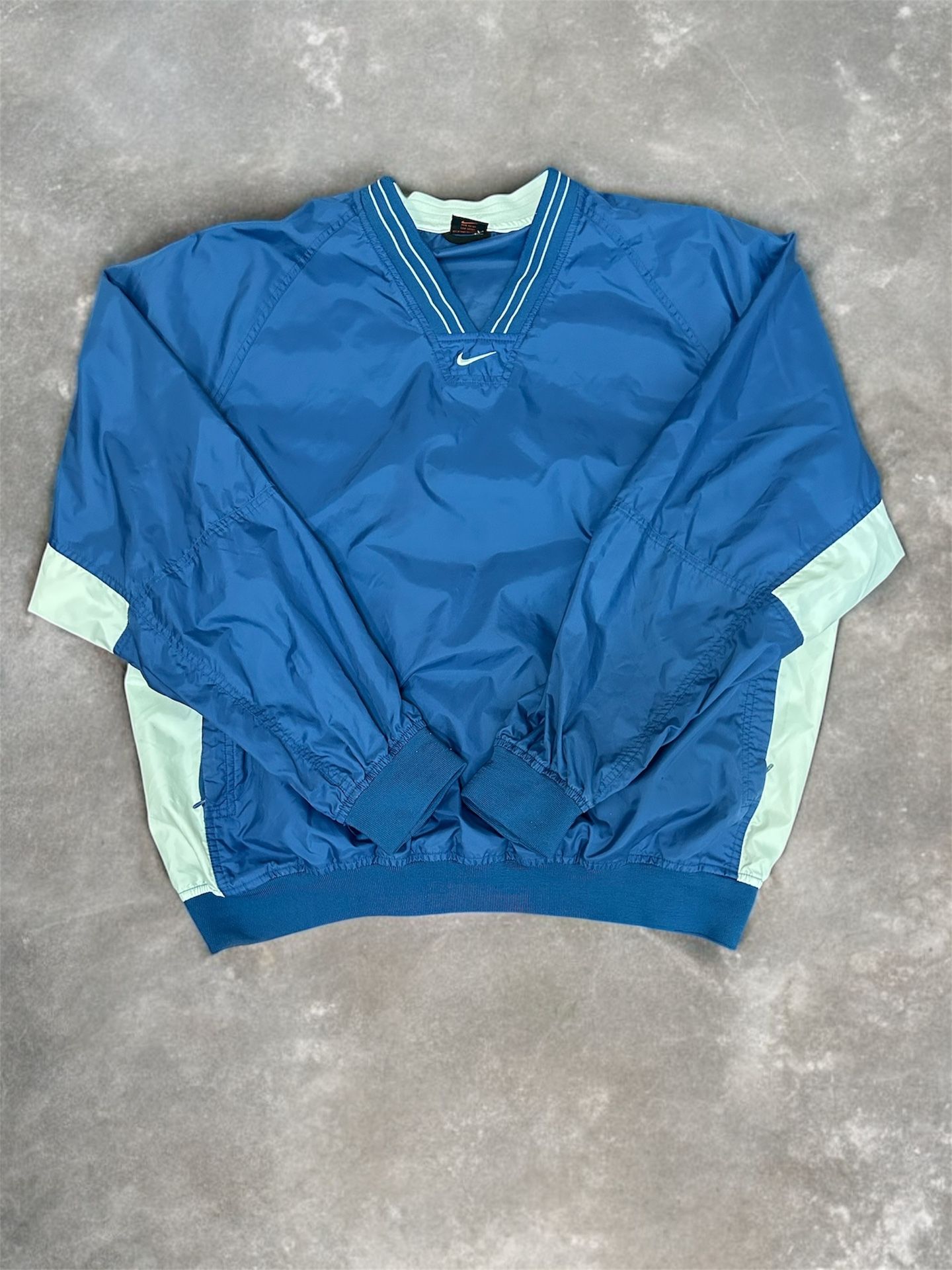 Vintage Y2K Nike Embroidered Middle Swoosh Nylon Pullover Windbreaker Jacket Large