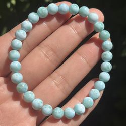6.5mm Stretchable Larimar Bracelet 