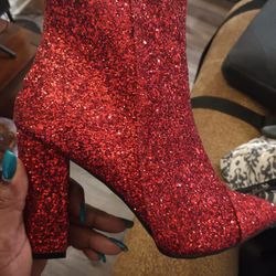 Pretty Red Glitter Boots!