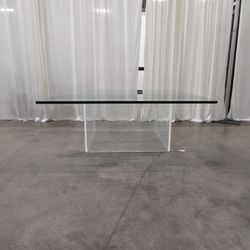 Clear Square Glass and Acrylic Coffee Table