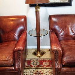 Stunning George Smith Chelsea Signature hand-dyed full-grain cognac brown leather armchairs