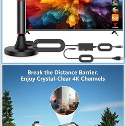 New in box! Digital Indoor TV Antenna for Smart TV, HD/4K/1080P Antennas with Strong Magnetic Base, Long Range Reception for Local Channels, with 16.5