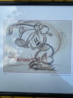 Disney Mickey Mouse Canine Caddy 1941 Framed Animation Sketch Print
