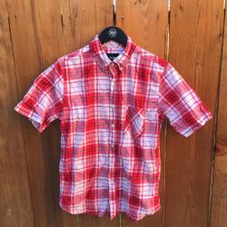 2010 Huf Plaid Short Sleeve button-up sz S