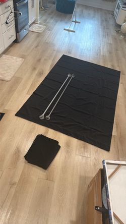 2 blackout curtains & 2 rods