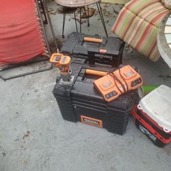 Rigid Cordless Router Dual Charger And Pack Out Roller Box