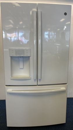 White GE French Door Refrigerator with Drawer Freezer (1-0134)