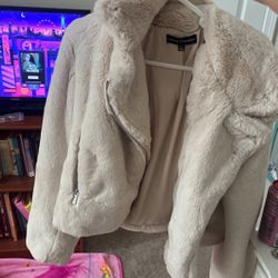 light pink fluffy jacket