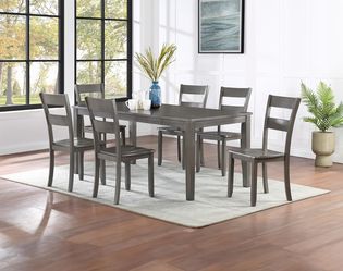 New in box 2265 gray color 7pc dining table set special