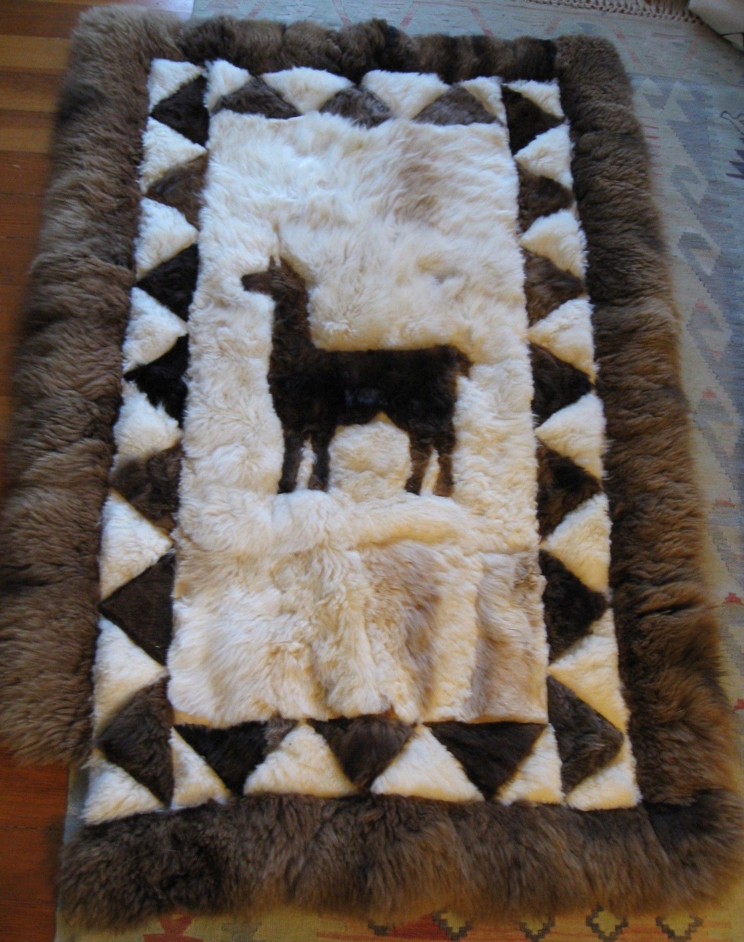 Real alpaca llama fur shearling rug NO OFFERS