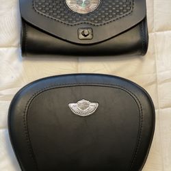 Harley Davidson 100th Anniversary Windshield Bag and Backrest Pad