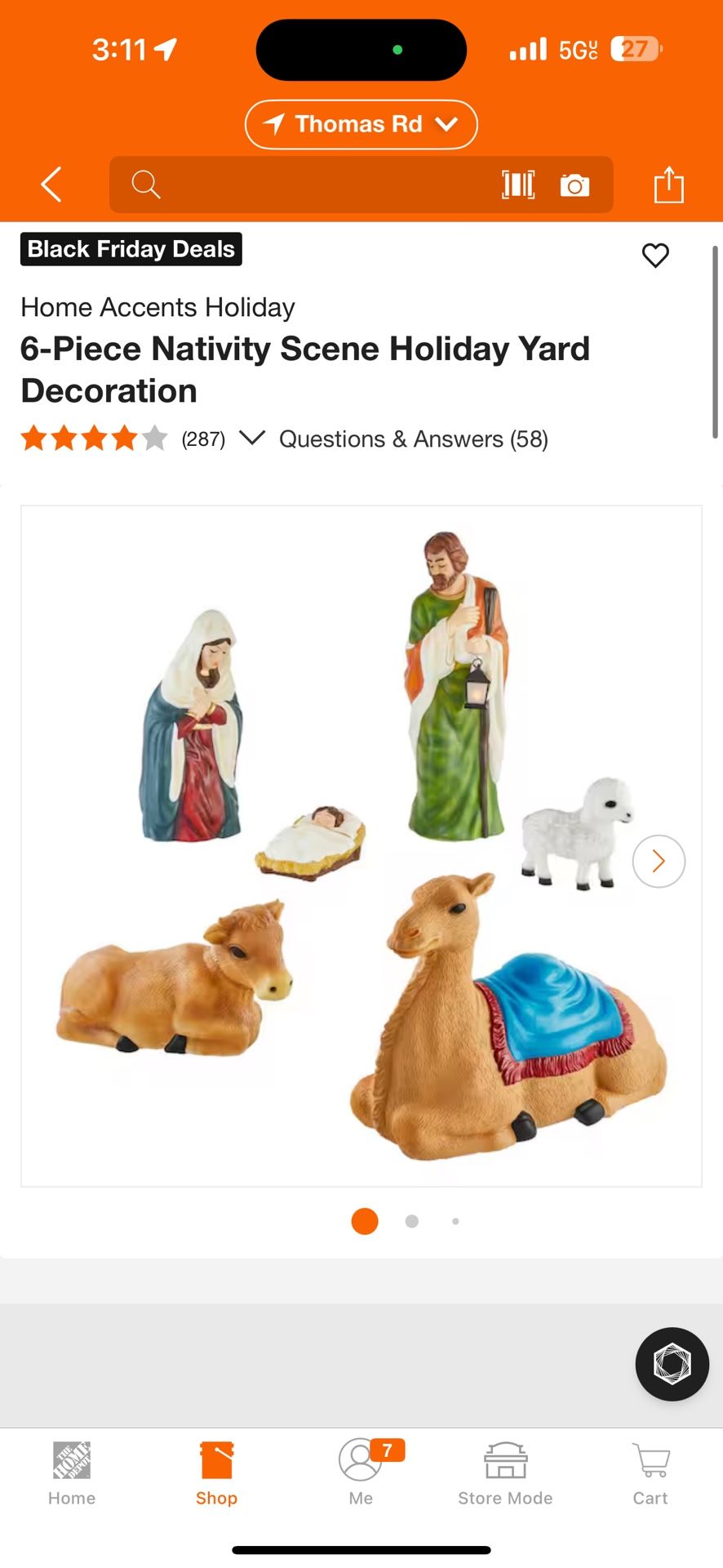 6-Piece Nativity Scene Holiday Yard Decoration