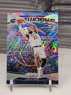 Lebron james silver prizm fireworks lakers