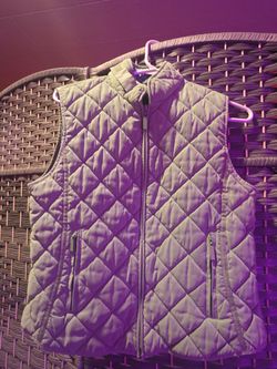 Van Heusen Quilted Full Zip Vest Sage Green Women's Size Small New