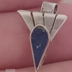 Vtg.small Sterling Silver Lapis Pendant