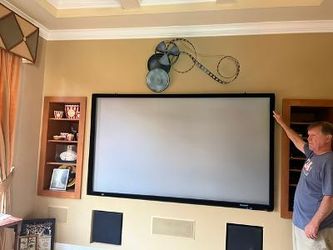 Stewart FireHawk 85" Screen (Perfect) + LG HDMI Projector , remote Included
