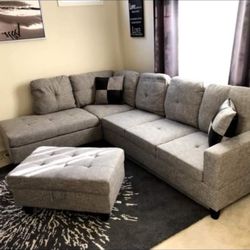 Sectional and ottoman