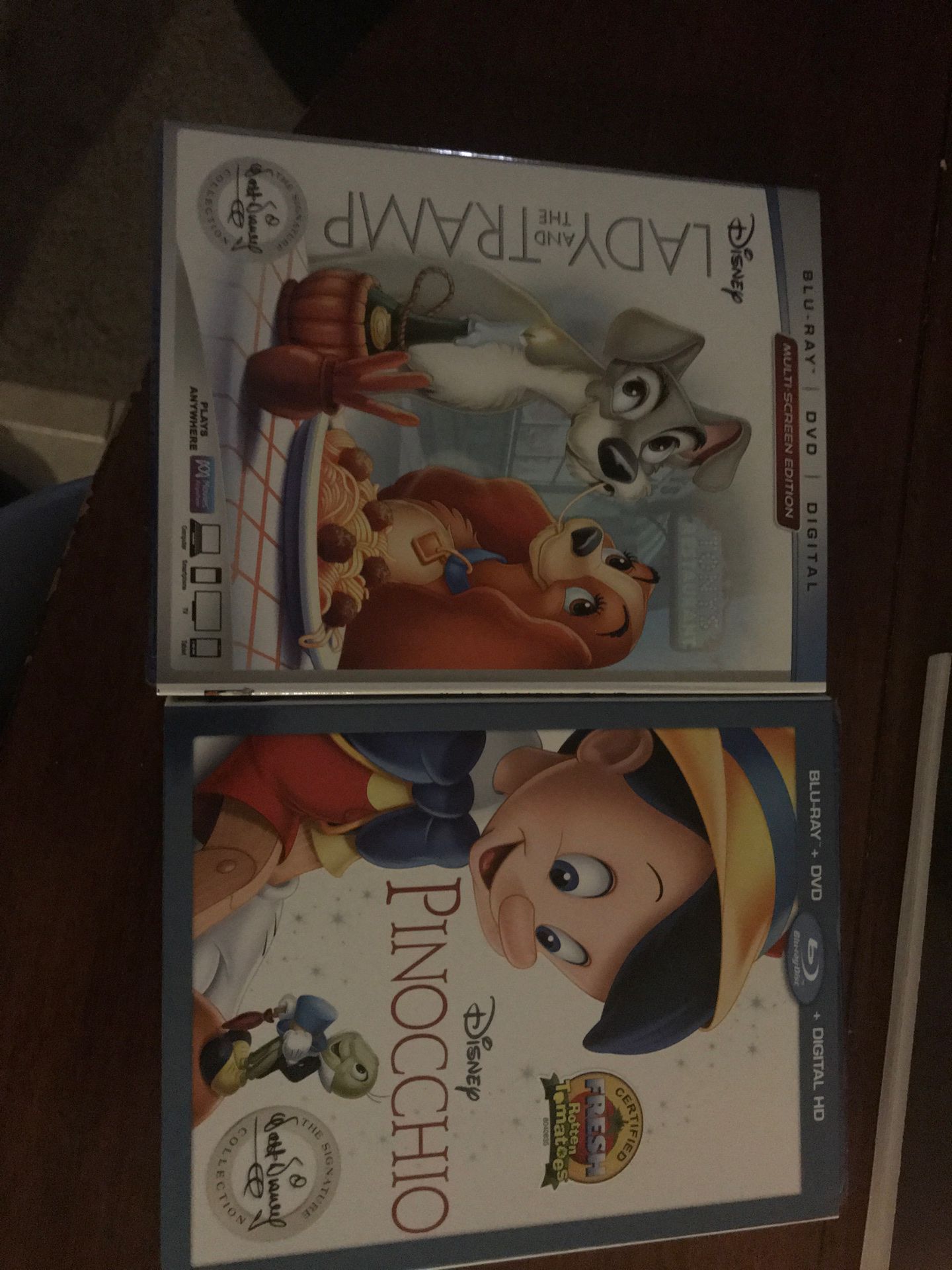 Brand new Pinocchio and Lady and the Tramp