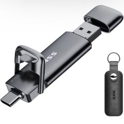 SSK 128GB 256GB 512GB 1TB 2TB Dual USB C Flash Drive, 2-dein-1 Type C+ tUSB A 3.2 Gen2 Solid State Thumb Drive,Speed Up to 550MB/s Memory Stick Data S