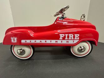Vintage Style Metal Fire Truck Pedal Car