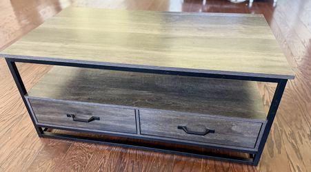 Southside 43.3'' W Coffee Table with 2 Drawers By Union Rustic Color : Dark Brown