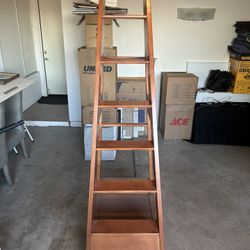 Rolling 7’ Wooden Ladder