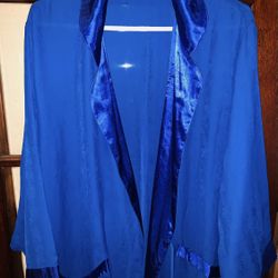 VICTORIA’S SECRET KIMONO STYLE LOUNGING ROBE BELL SLEEVES SIZE L  Electric Blue  - UNUSED PET AND SMOKE FREE ENVIRONMENT 